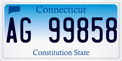 CT license plate AG99858