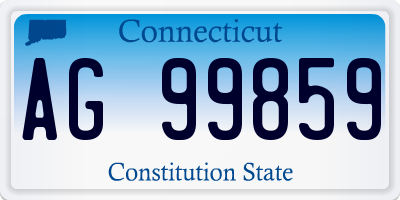 CT license plate AG99859