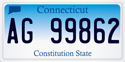 CT license plate AG99862