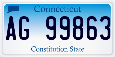 CT license plate AG99863