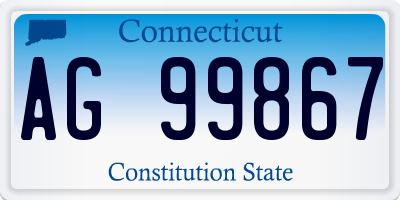 CT license plate AG99867
