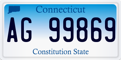 CT license plate AG99869