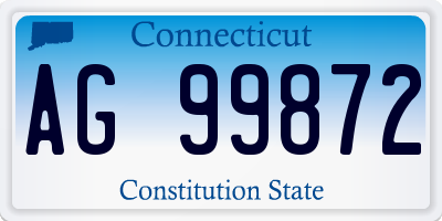 CT license plate AG99872