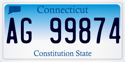 CT license plate AG99874