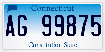 CT license plate AG99875