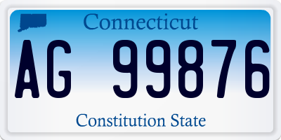 CT license plate AG99876