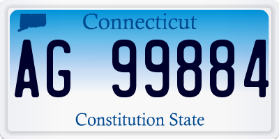 CT license plate AG99884