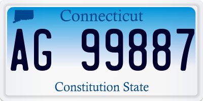 CT license plate AG99887