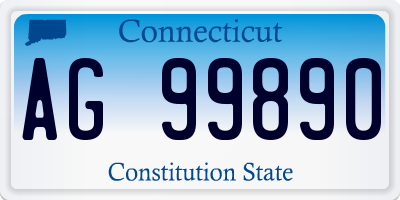 CT license plate AG99890