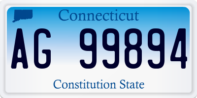 CT license plate AG99894