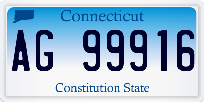 CT license plate AG99916