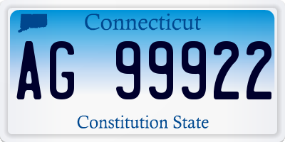 CT license plate AG99922