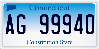 CT license plate AG99940