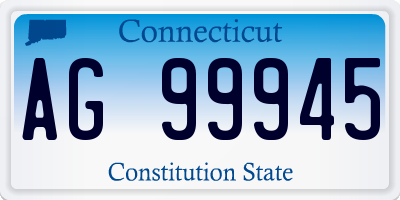 CT license plate AG99945