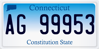 CT license plate AG99953