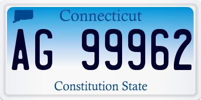 CT license plate AG99962