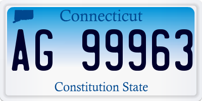 CT license plate AG99963
