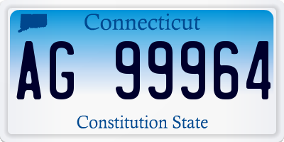 CT license plate AG99964