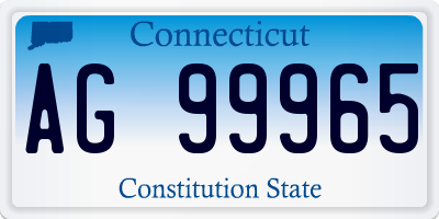 CT license plate AG99965