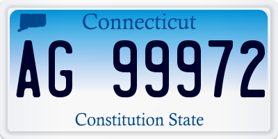 CT license plate AG99972
