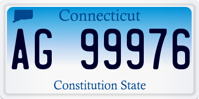 CT license plate AG99976