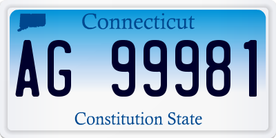 CT license plate AG99981