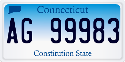 CT license plate AG99983