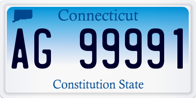 CT license plate AG99991