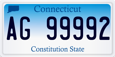 CT license plate AG99992