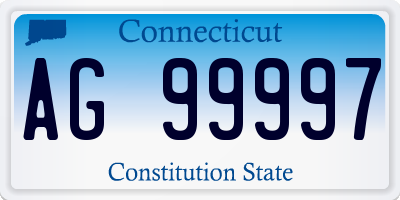 CT license plate AG99997