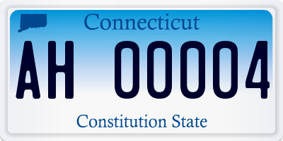 CT license plate AH00004