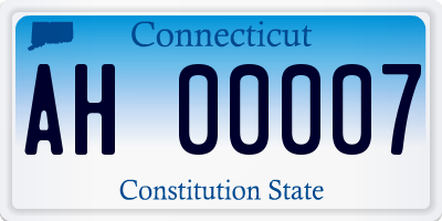 CT license plate AH00007