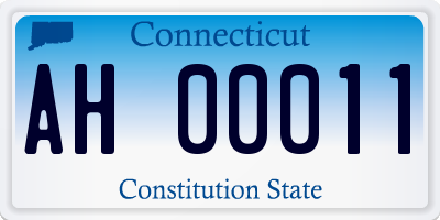 CT license plate AH00011