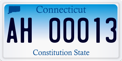 CT license plate AH00013