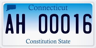 CT license plate AH00016