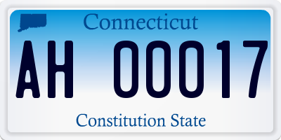 CT license plate AH00017