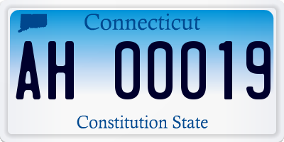 CT license plate AH00019