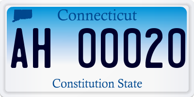 CT license plate AH00020