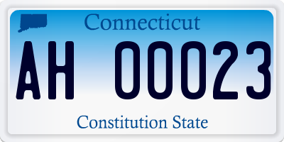 CT license plate AH00023
