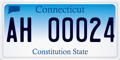 CT license plate AH00024