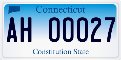 CT license plate AH00027