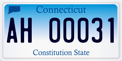 CT license plate AH00031