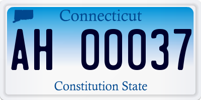 CT license plate AH00037