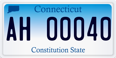 CT license plate AH00040