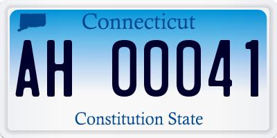 CT license plate AH00041