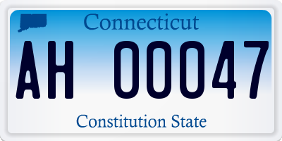 CT license plate AH00047
