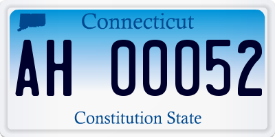 CT license plate AH00052