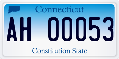 CT license plate AH00053