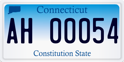 CT license plate AH00054