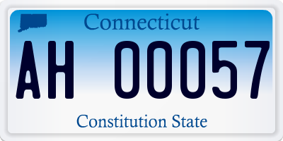 CT license plate AH00057